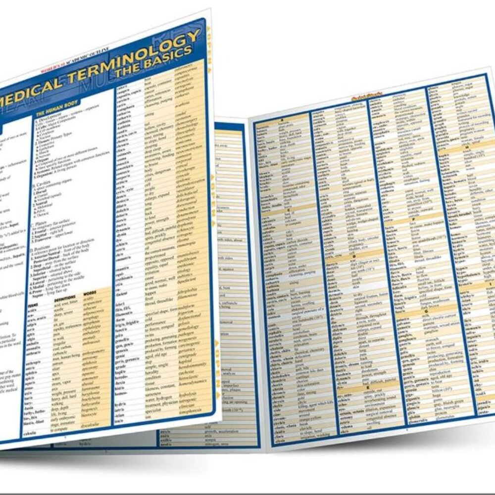Medical Terminology: The Basics: a QuickStudy Laminated Reference Guide